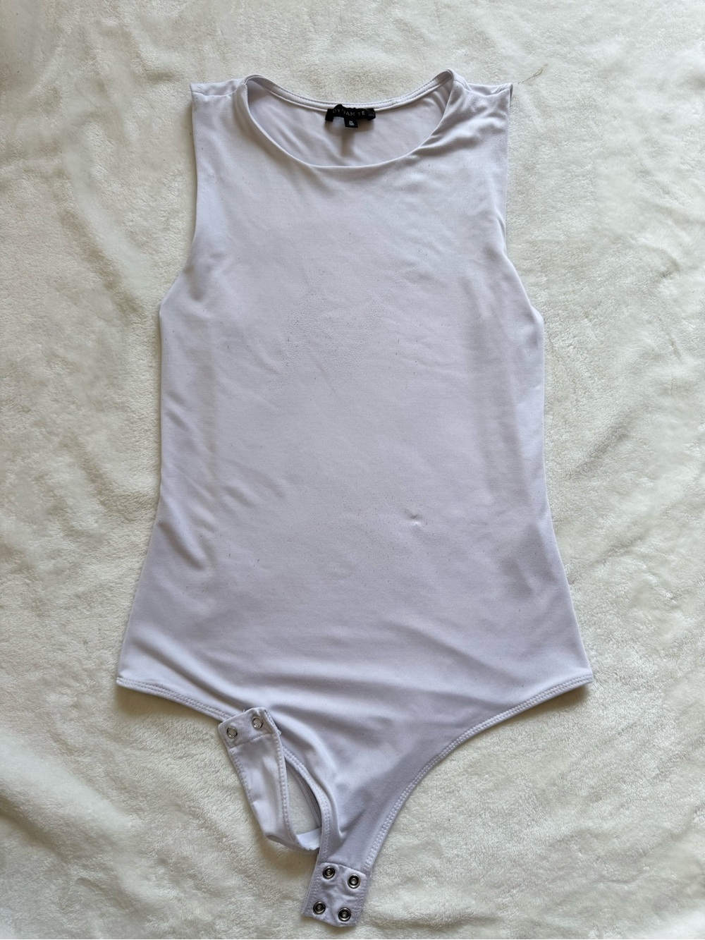 Dynamite Kids White Sleeveless Bodysuit with Snap Crotch
